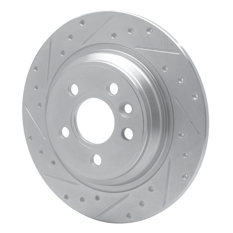 Volvo V60 Cross Country Brake Rotor (1) - Rear Left - R1 Concepts - Drilled & Slotted - Silver - `07-`18